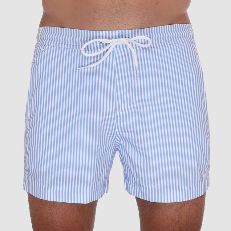 Men's 2 in 1 Swim Shorts: Blue Stripe 01