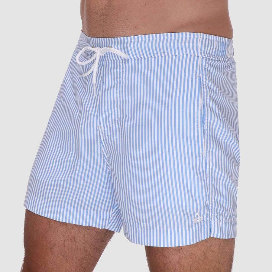 Men's 2 in 1 Swim Shorts: Blue Stripe 03