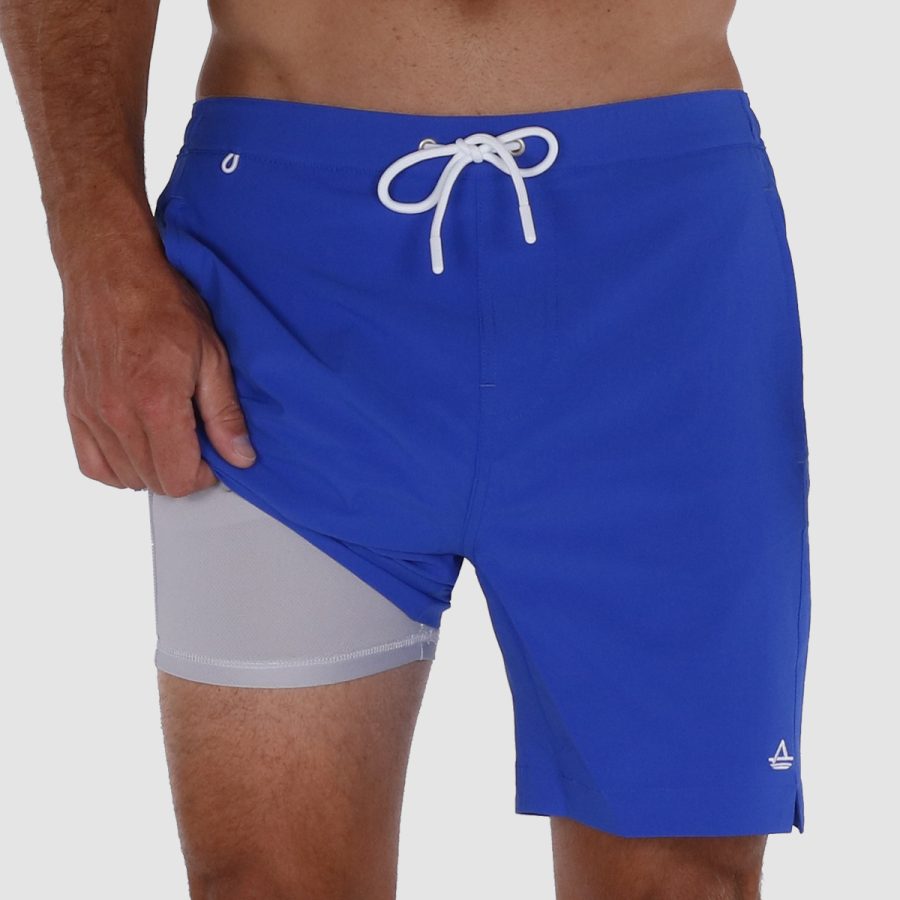 Classics 6" Inseam Swim Trunks with Compression Liner: Blue