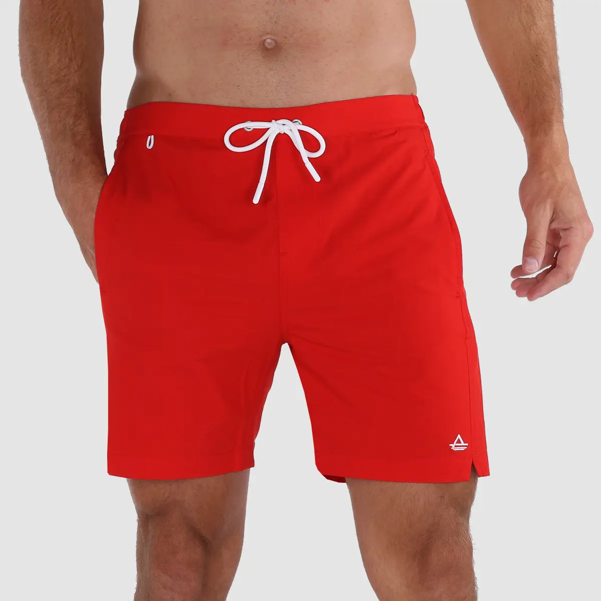 Avalon Supply Co Classics 6 Inseam Swim Trunks with Compression Liner: Red - Medium