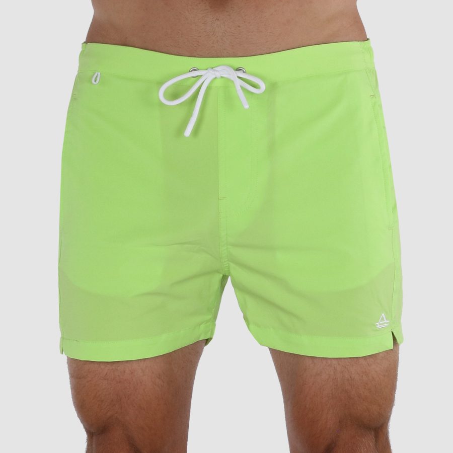 Mens Short Swim Trunk with 3" Inseam: Avalon Classics Lime Green