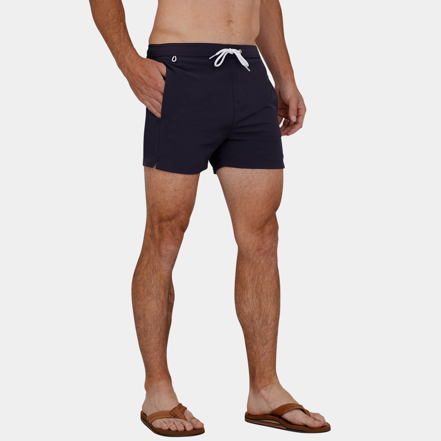 Men's Short Swim Trunks: 3 Inch Inseam - Charcoal 02