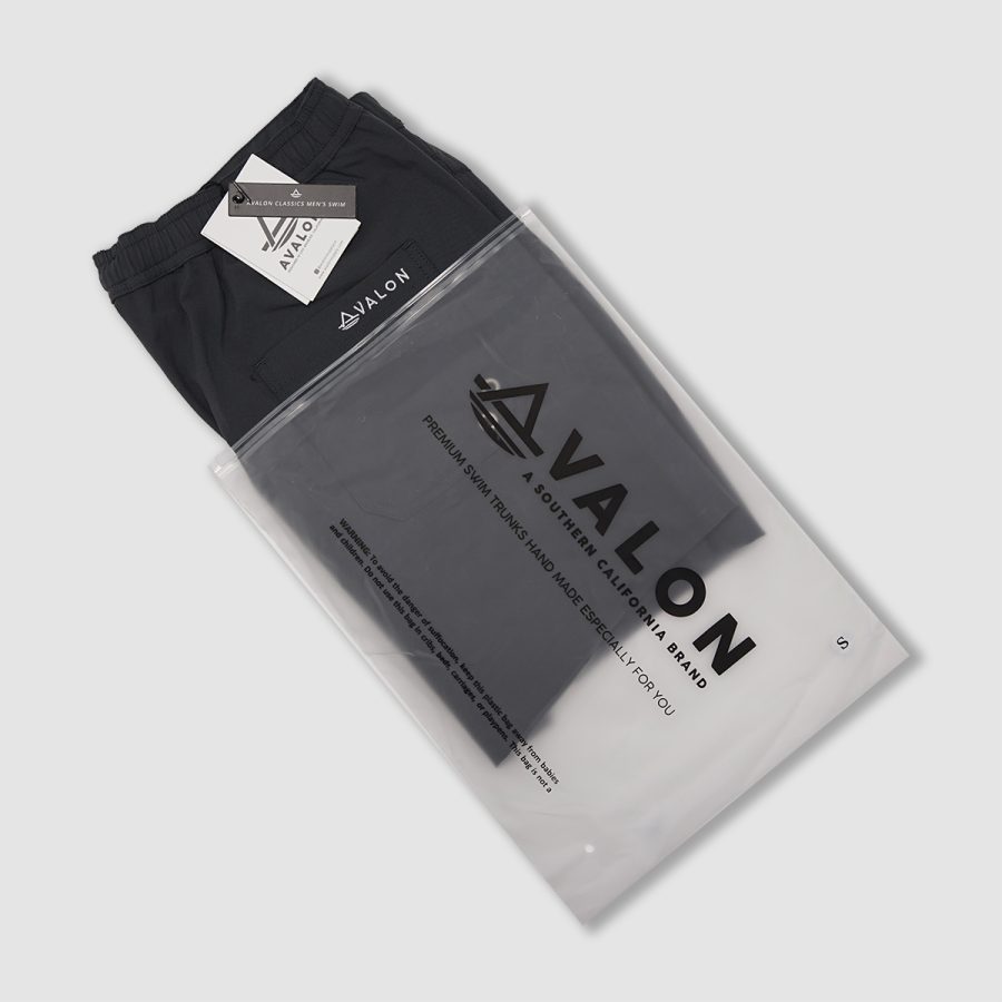 Men's Short Swim Trunks with 3 inch inseam: Classics in Charcoal 06
