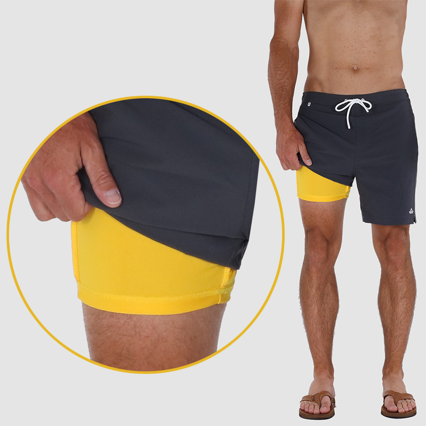 Compression Lined Mens Swim Trunks