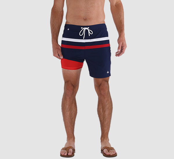 Men's Short Length, Slim-Fit Swim Trunks in 3