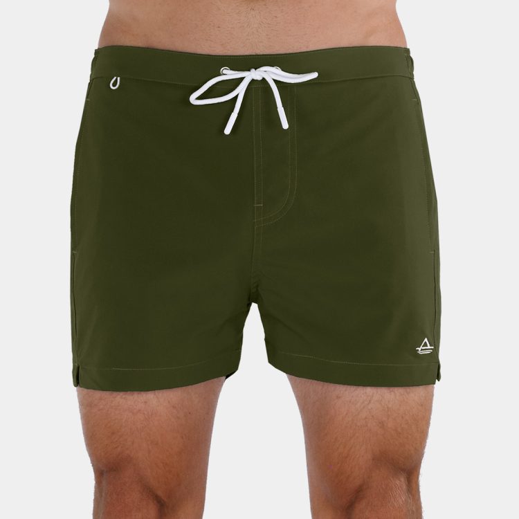 3 Inch Inseam Swim Trunks in Green