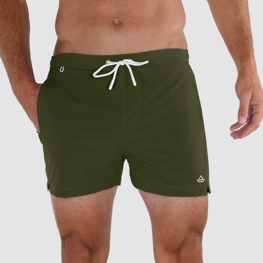 3 Inch Inseam Swim Trunks in Green: 04