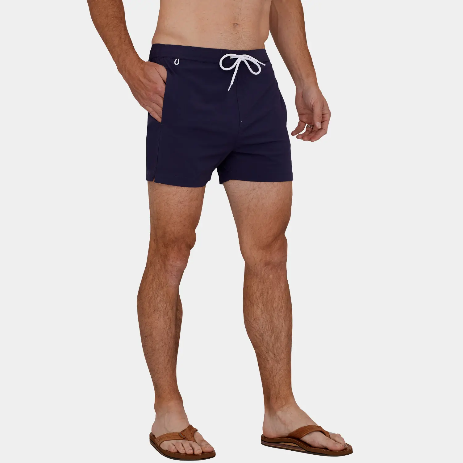 Classics Short Length Swim Trunks: Navy Blue - 02