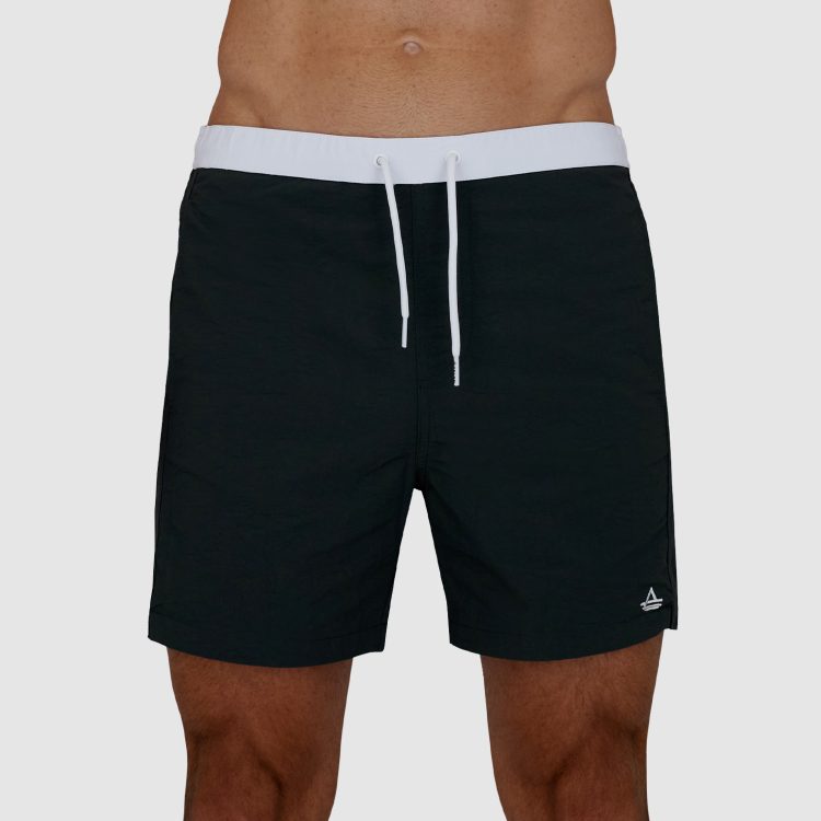 Mens Short Swim Trunks: 15 Inch - Charcoal