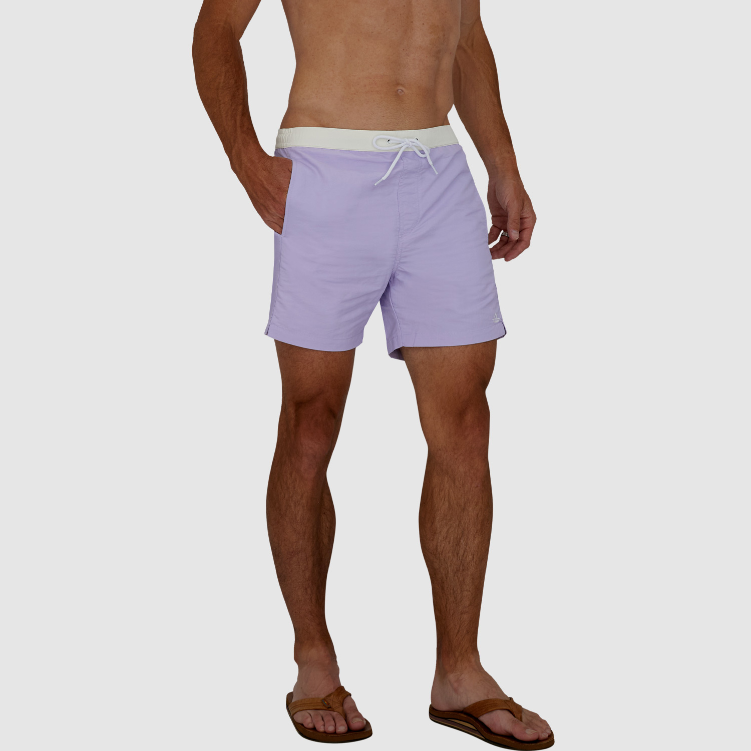 Mens Short Swim Trunks: Lavender 02