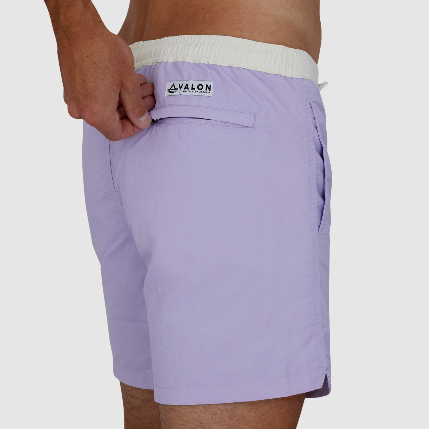 Mens Short Swim Trunks: Lavender 07
