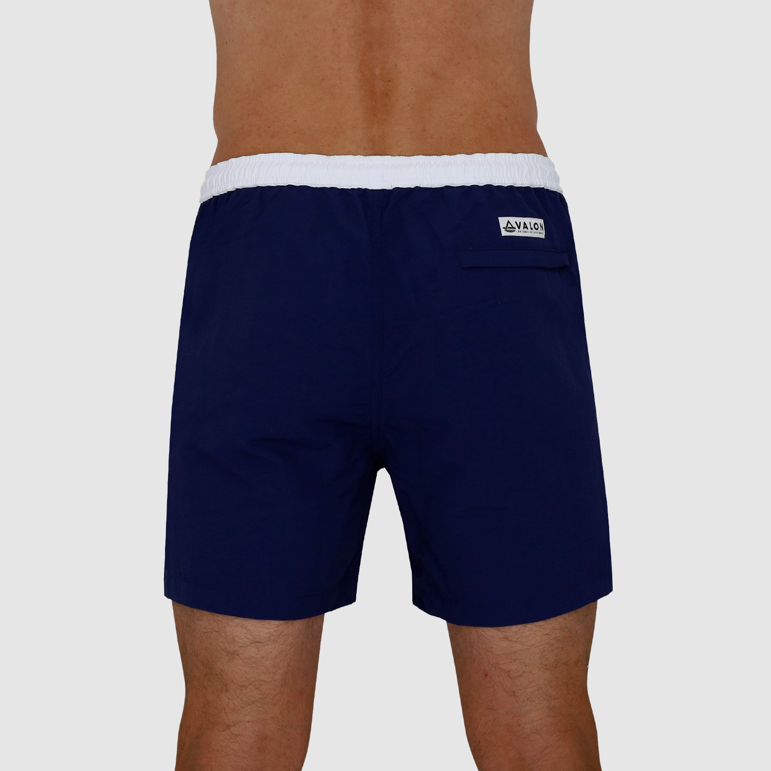 Mens Short Swim Trunks: Navy Blue - 04