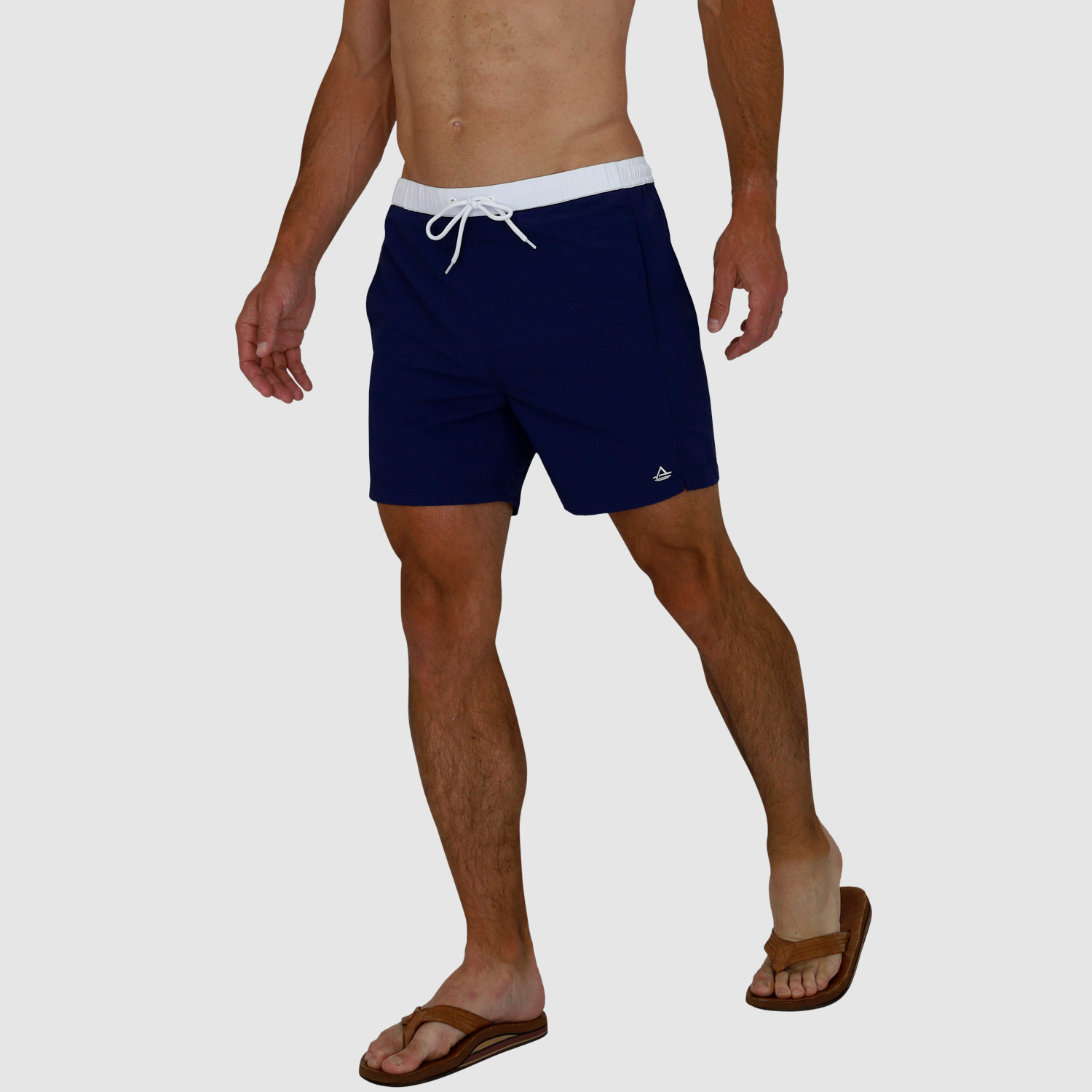 Mens Short Swim Trunks: Navy Blue - 05