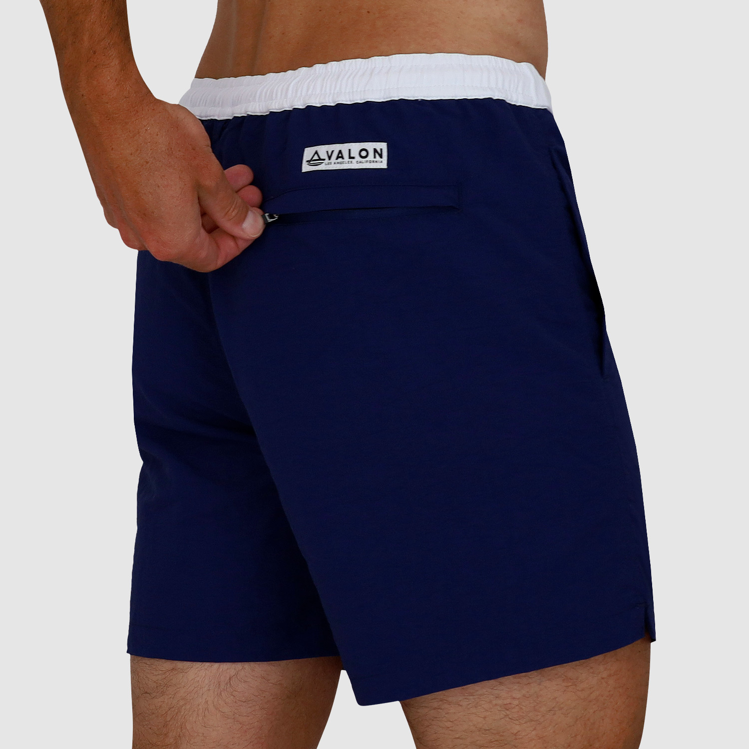 Mens Short Swim Trunks: Navy Blue - 07