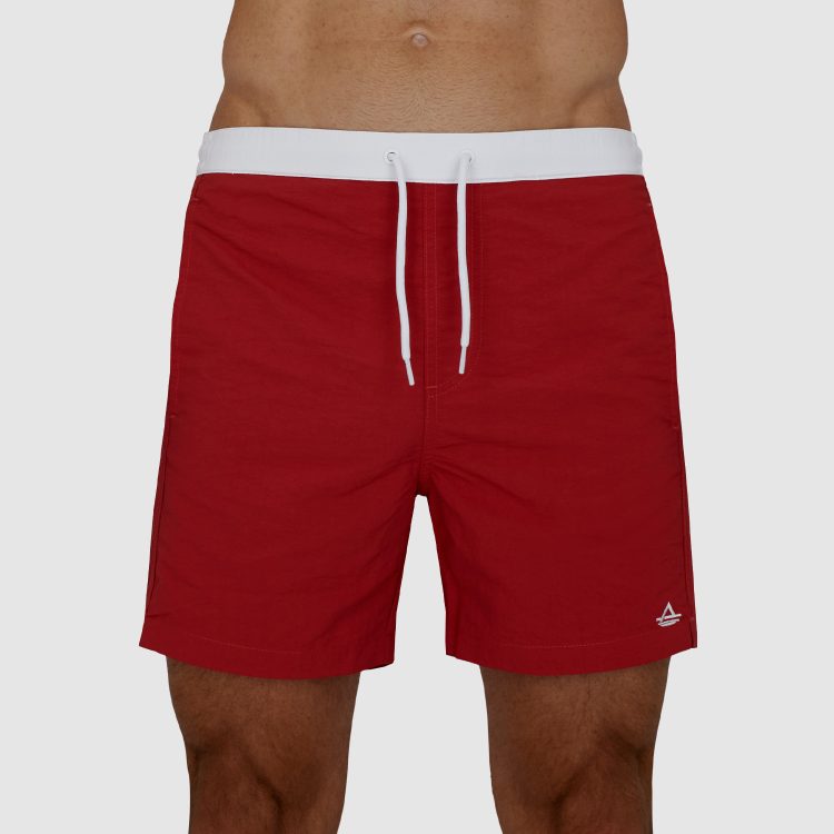 Mens Short Swim Trunks: Red - 01