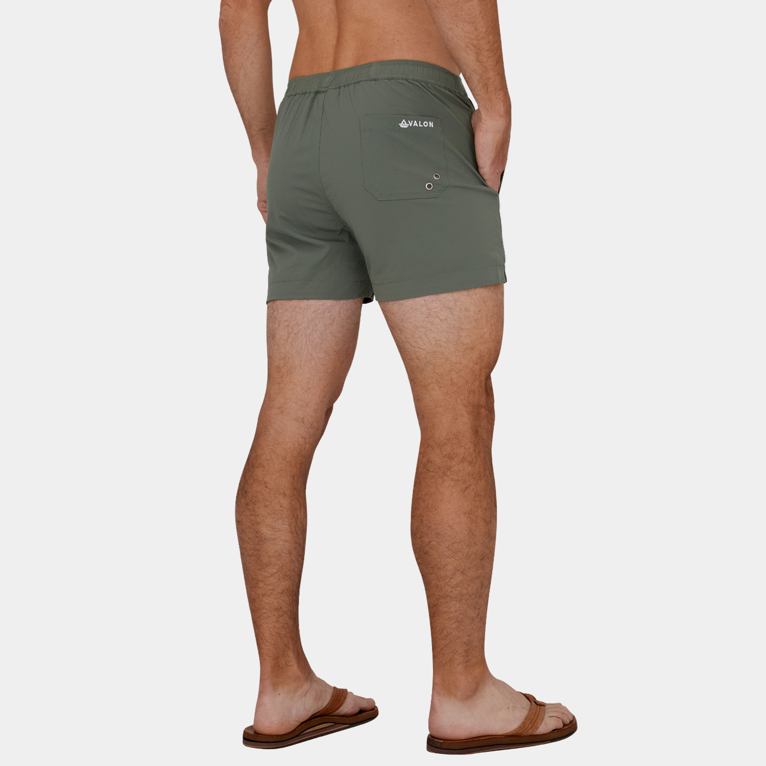 3 Inch Swim Trunks: Green - 06
