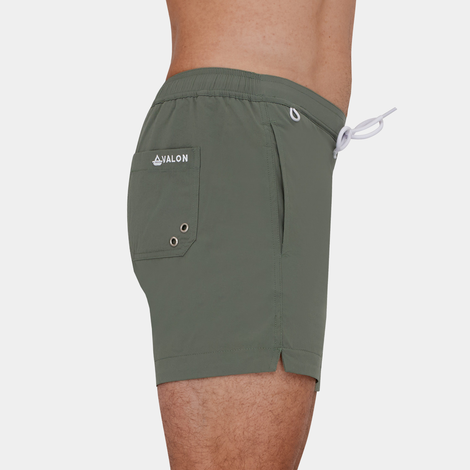 3 Inch Swim Trunks: Green - 07