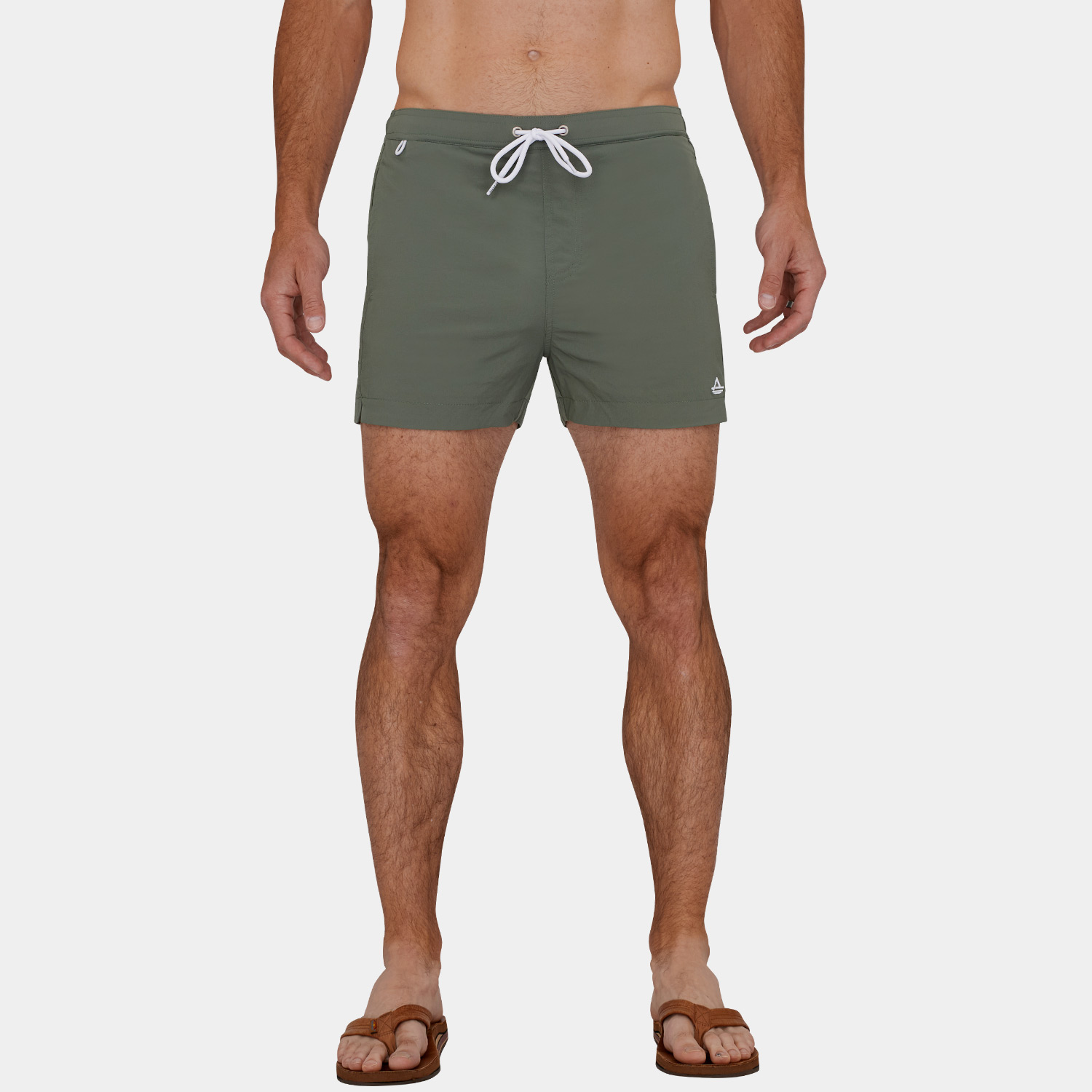 3 Inch Swim Trunks: Green - 08