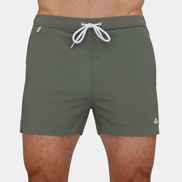 3 Inch Swim Trunks: Green