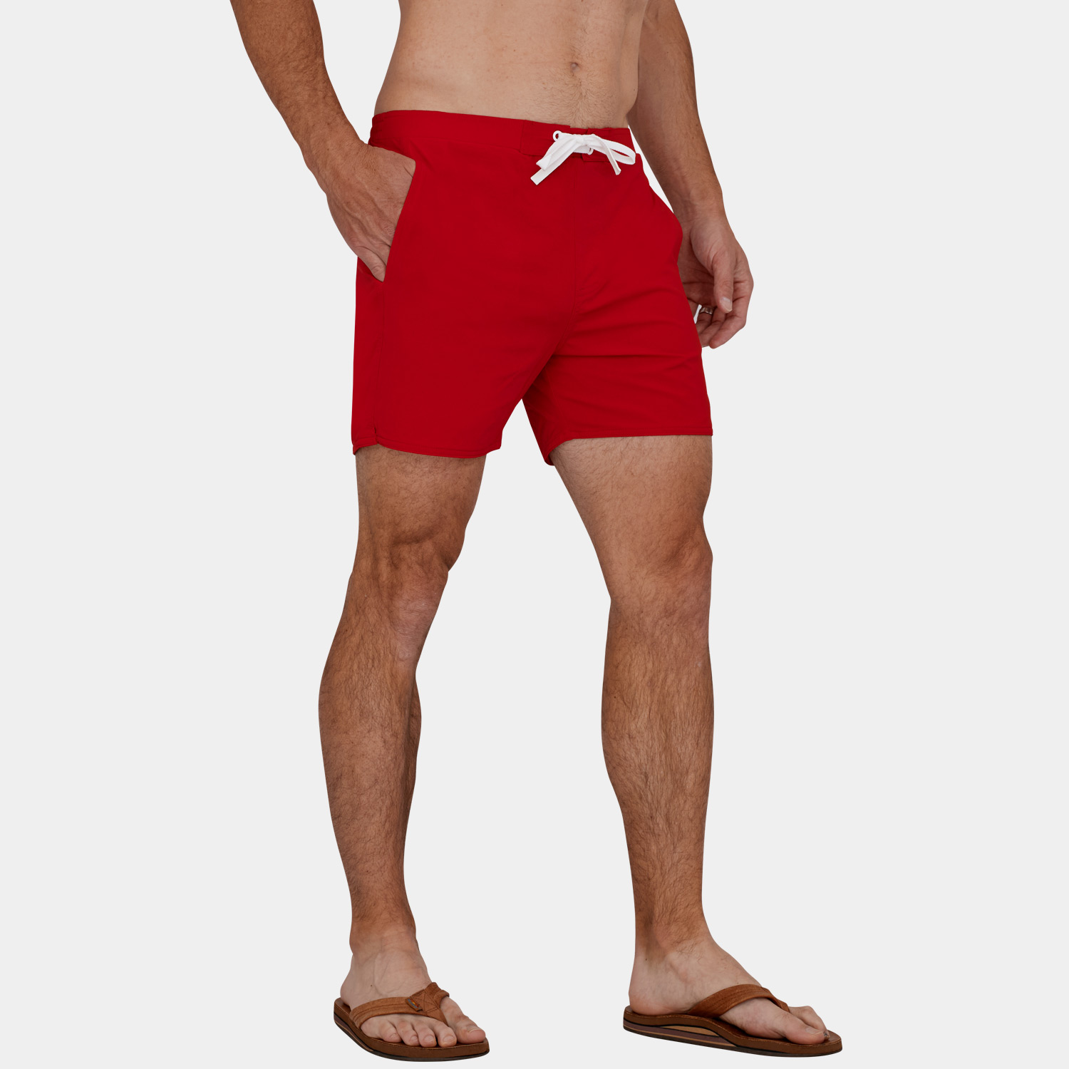 Mens Short Board Shorts: Red -2