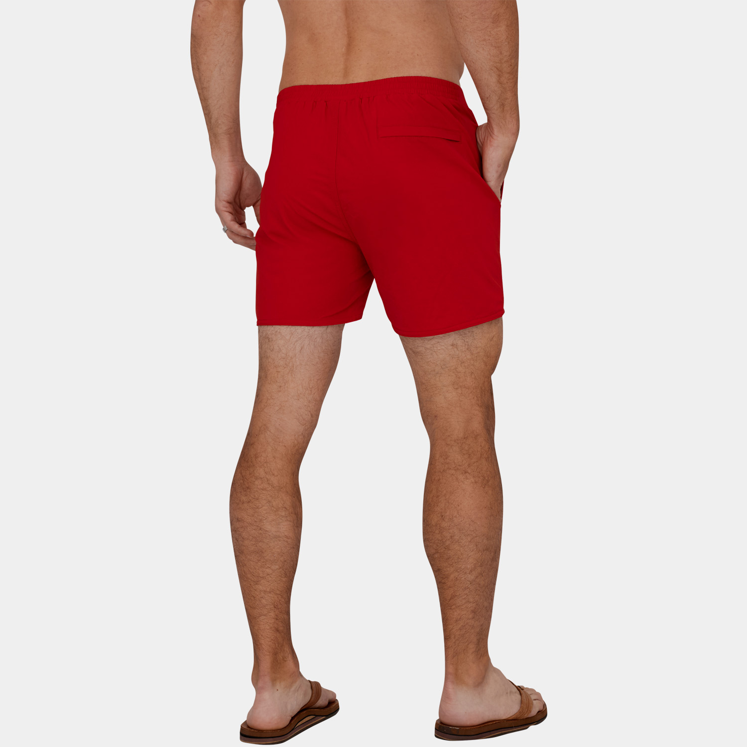 Mens Short Board Shorts: Red -6
