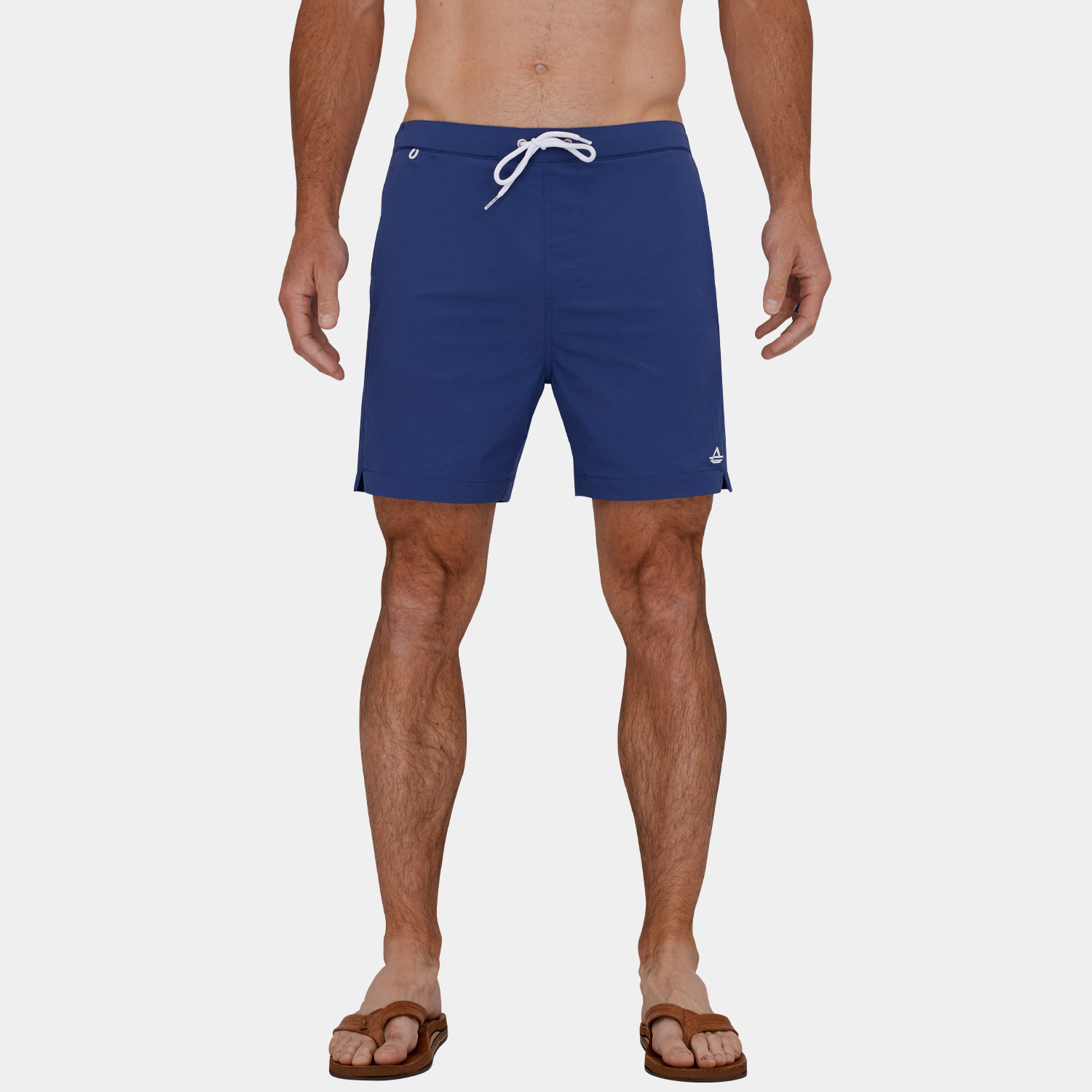 Mens Compression Lined Swim Trunks: Blue - 02