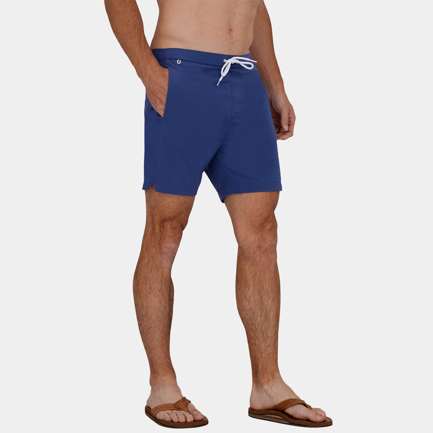 Mens Compression Lined Swim Trunks: Blue - 07