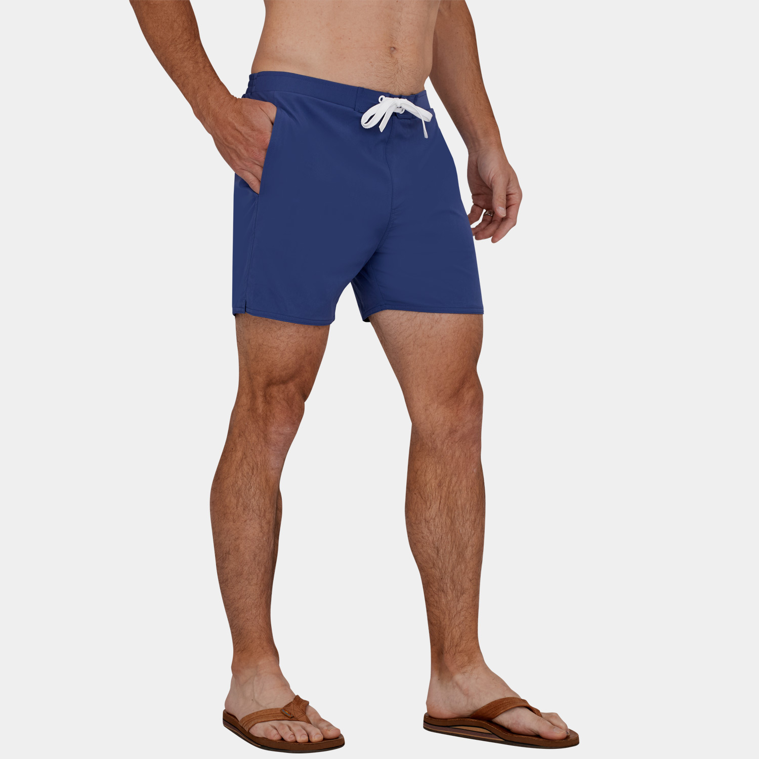 Mens Short Length Board Shorts: Blue - 2