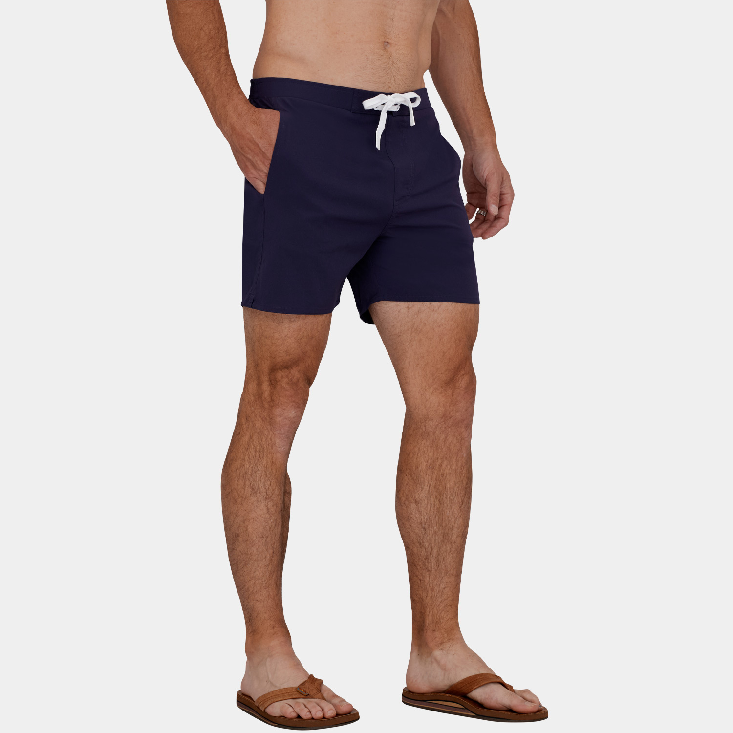 Short Length Board Shorts: Navy Blue - 2