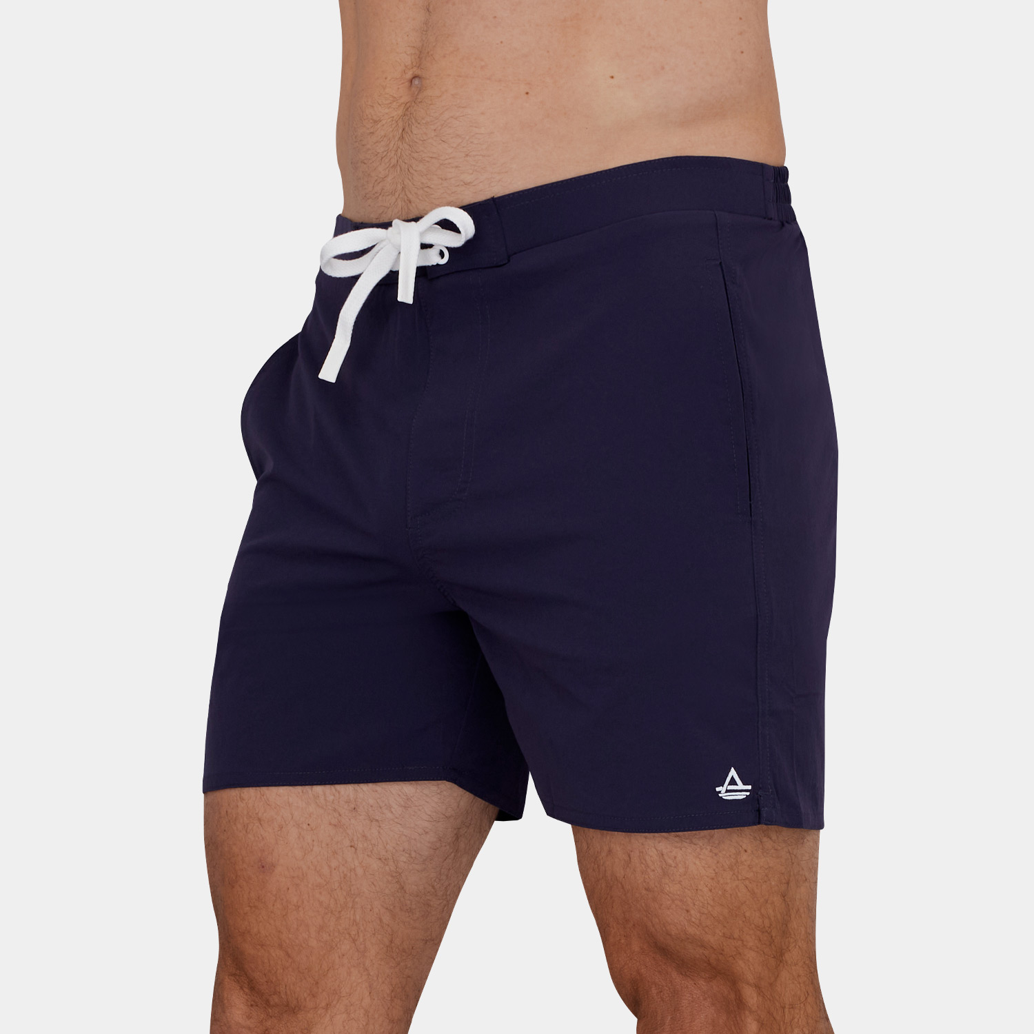 Short Length Board Shorts: Navy Blue - 3