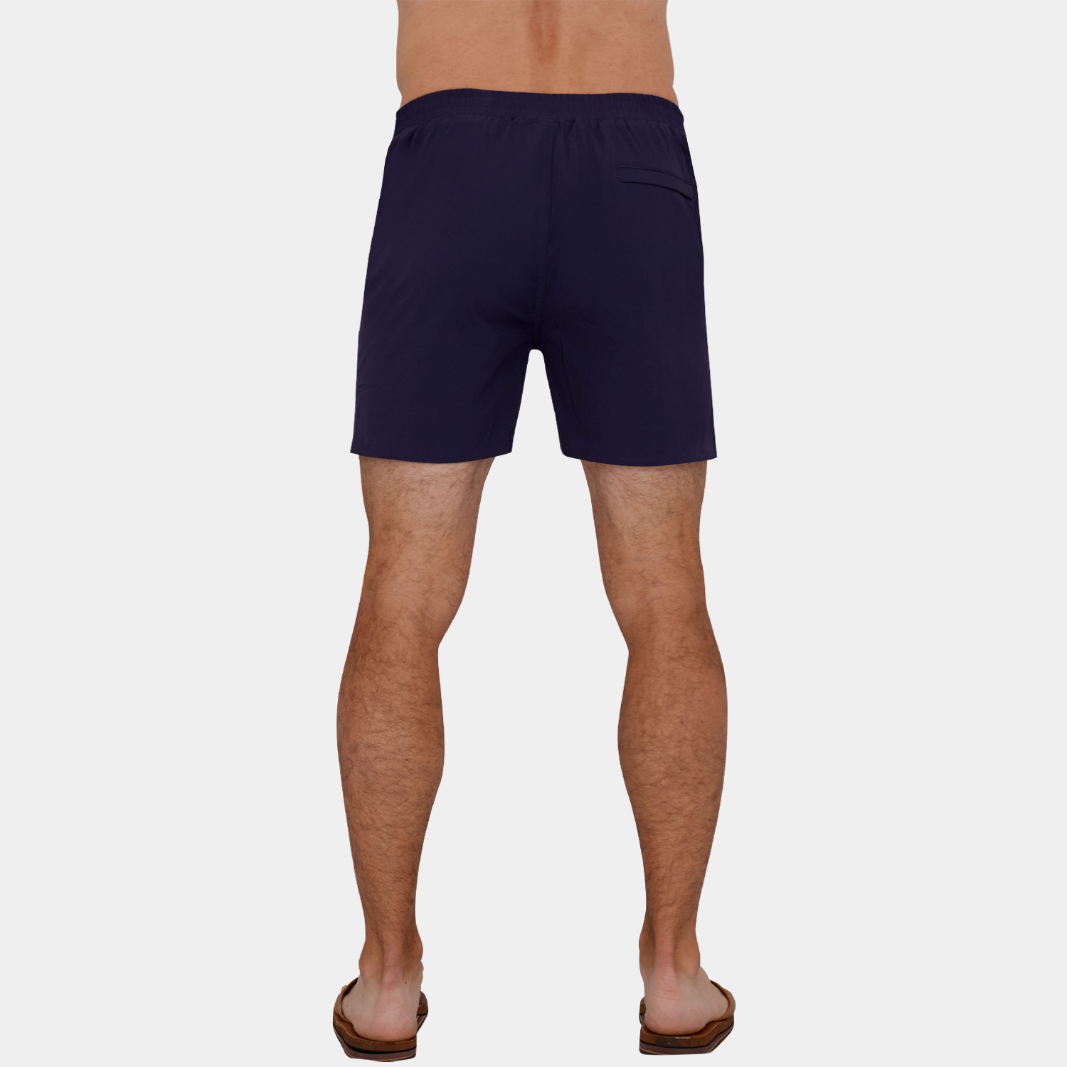 Short Length Board Shorts: Navy Blue - 4
