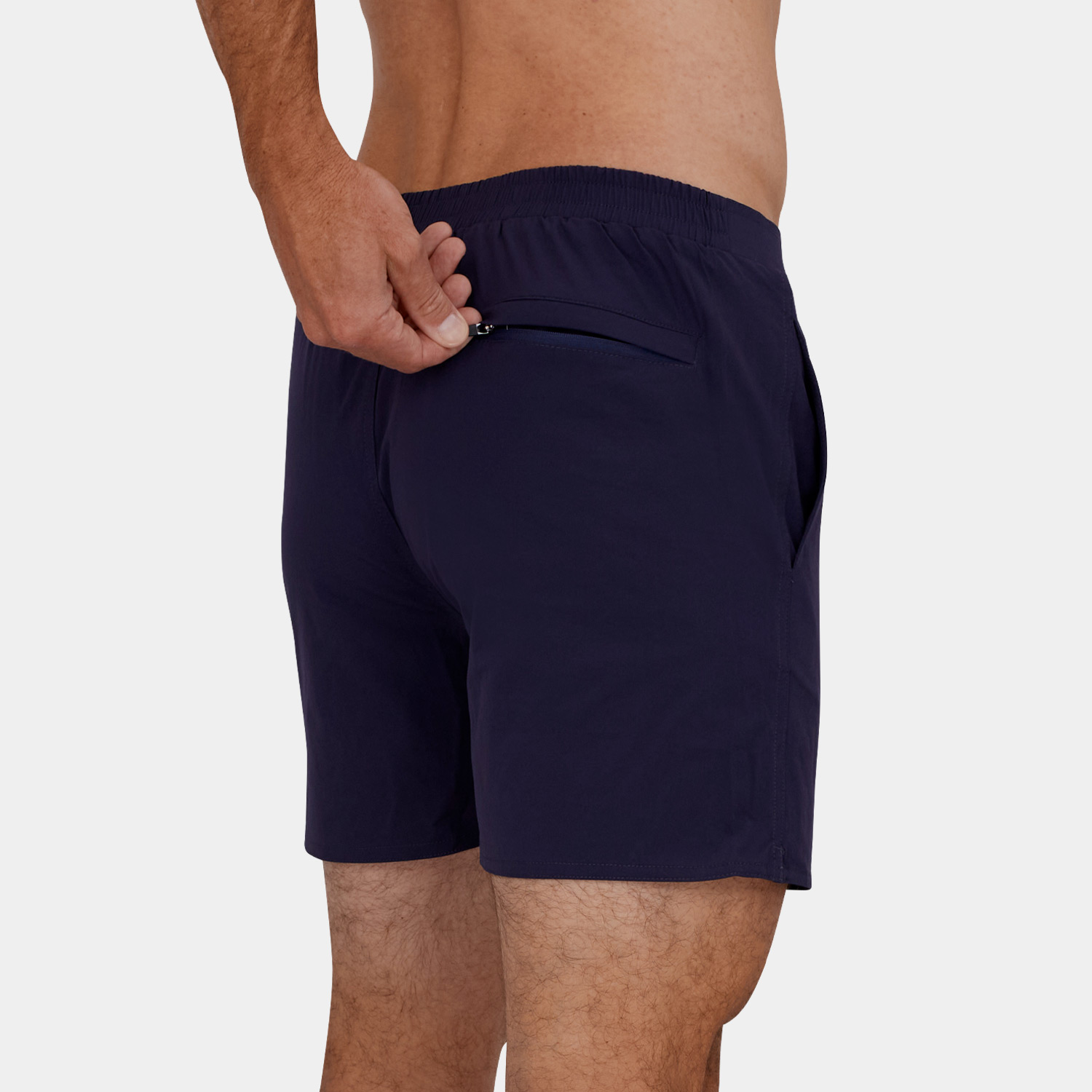 Short Length Board Shorts: Navy Blue - 5