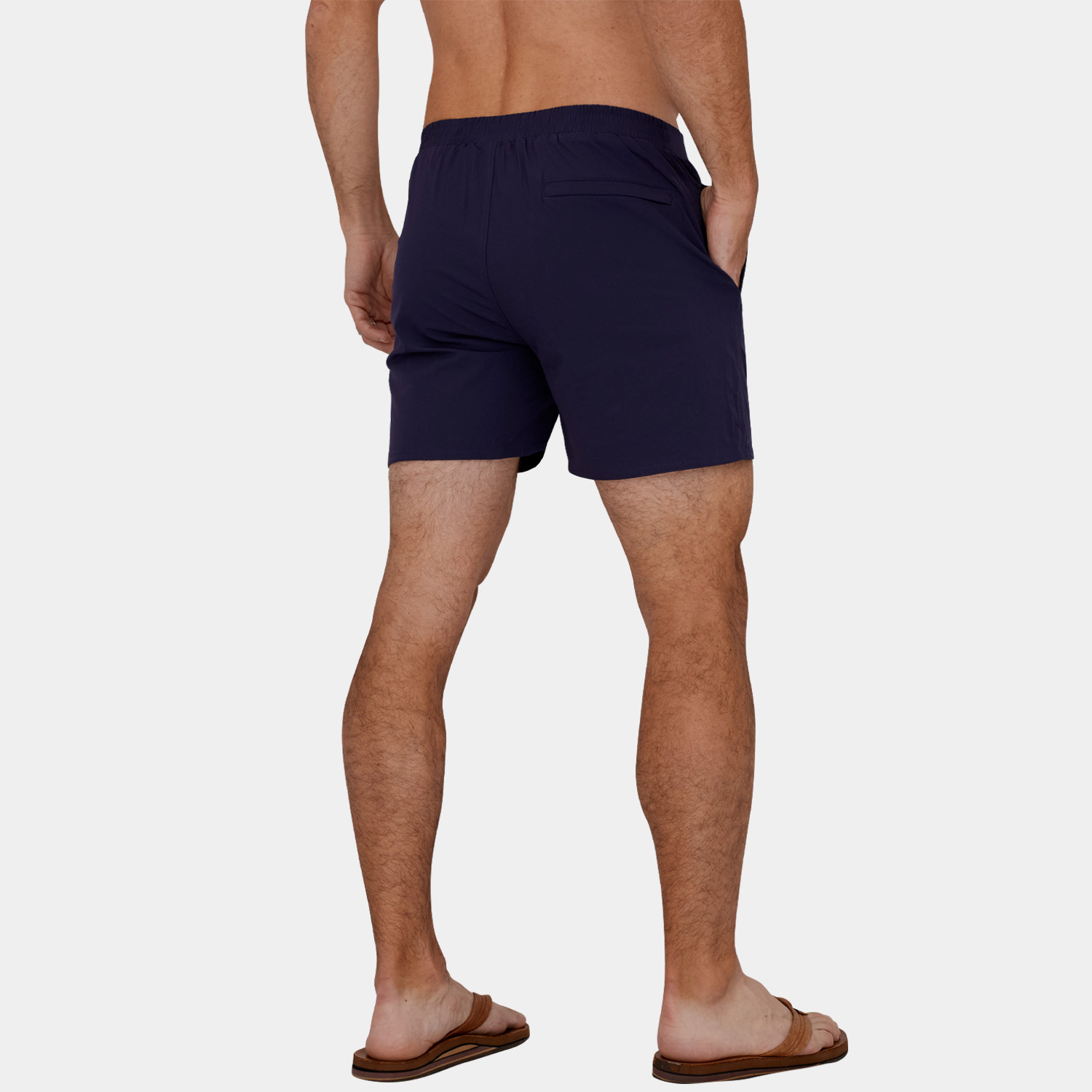 Short Length Board Shorts: Navy Blue - 6