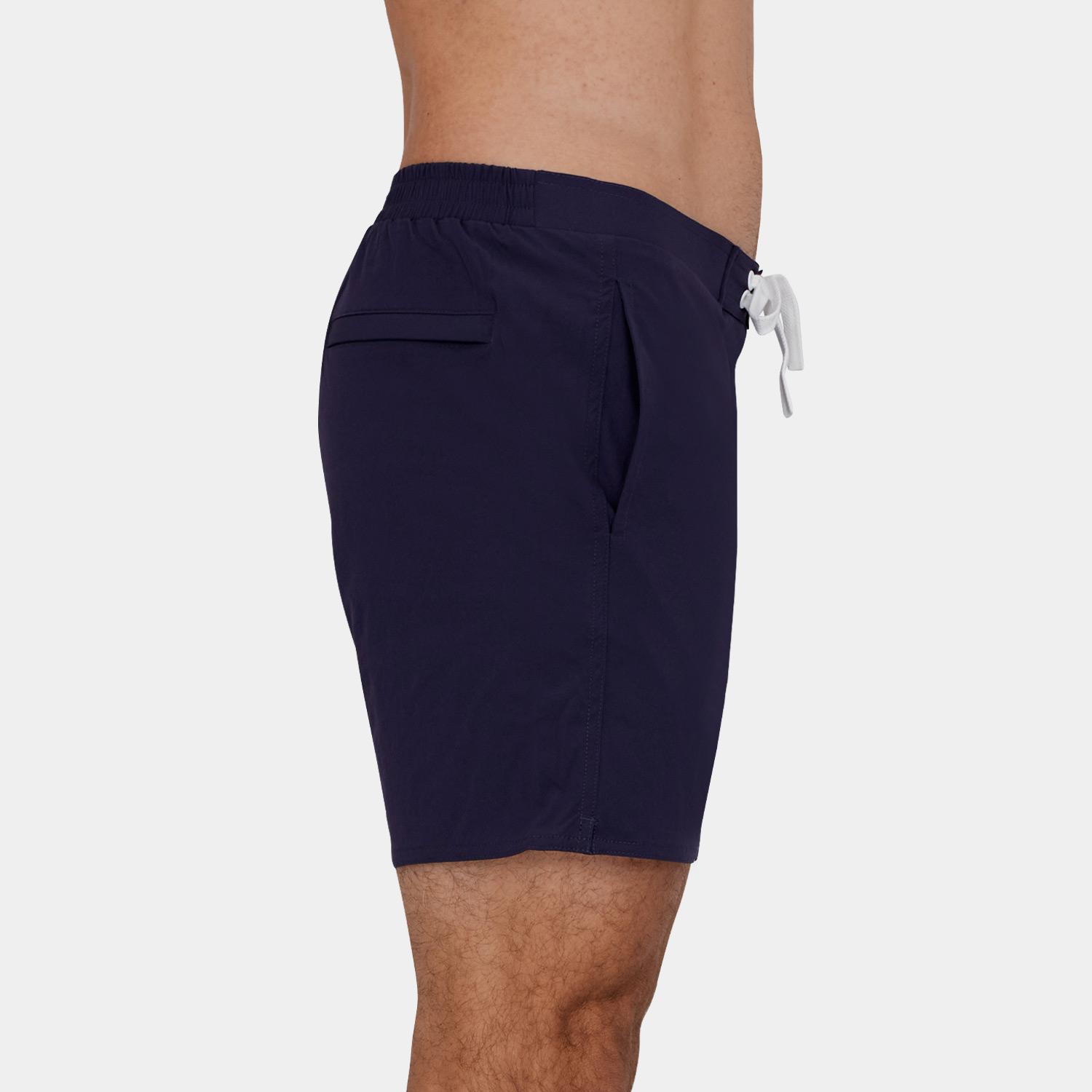 Short Length Board Shorts: Navy Blue - 7
