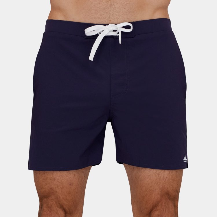 Short Length Board Shorts: Navy Blue