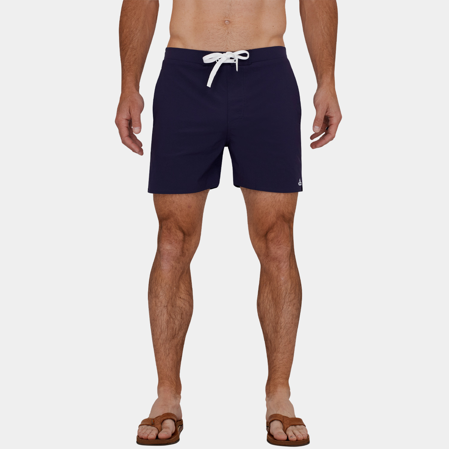 Short Length Board Shorts: Navy Blue - 8