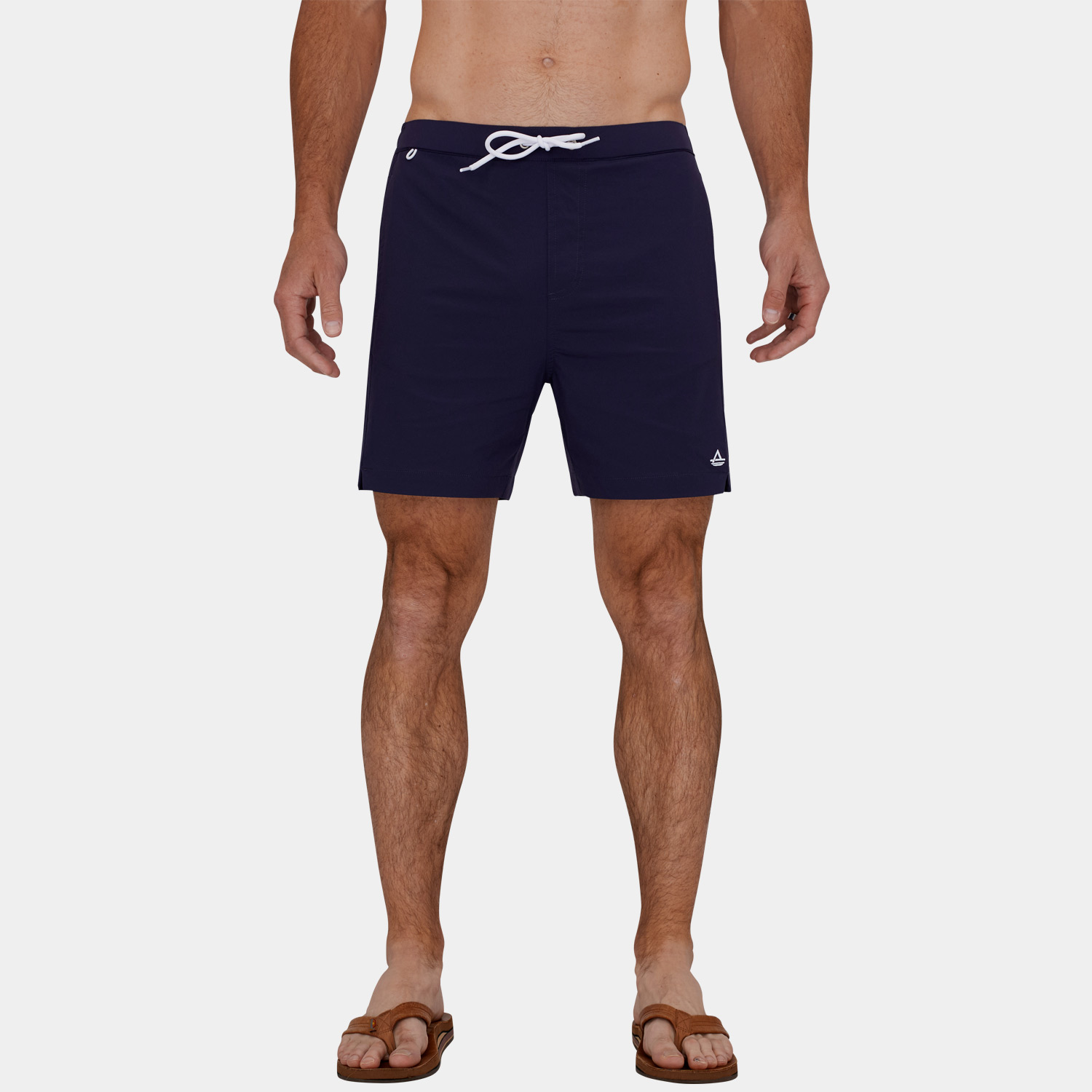 Swim Trunks with Compression Liner: Navy Blue - 02