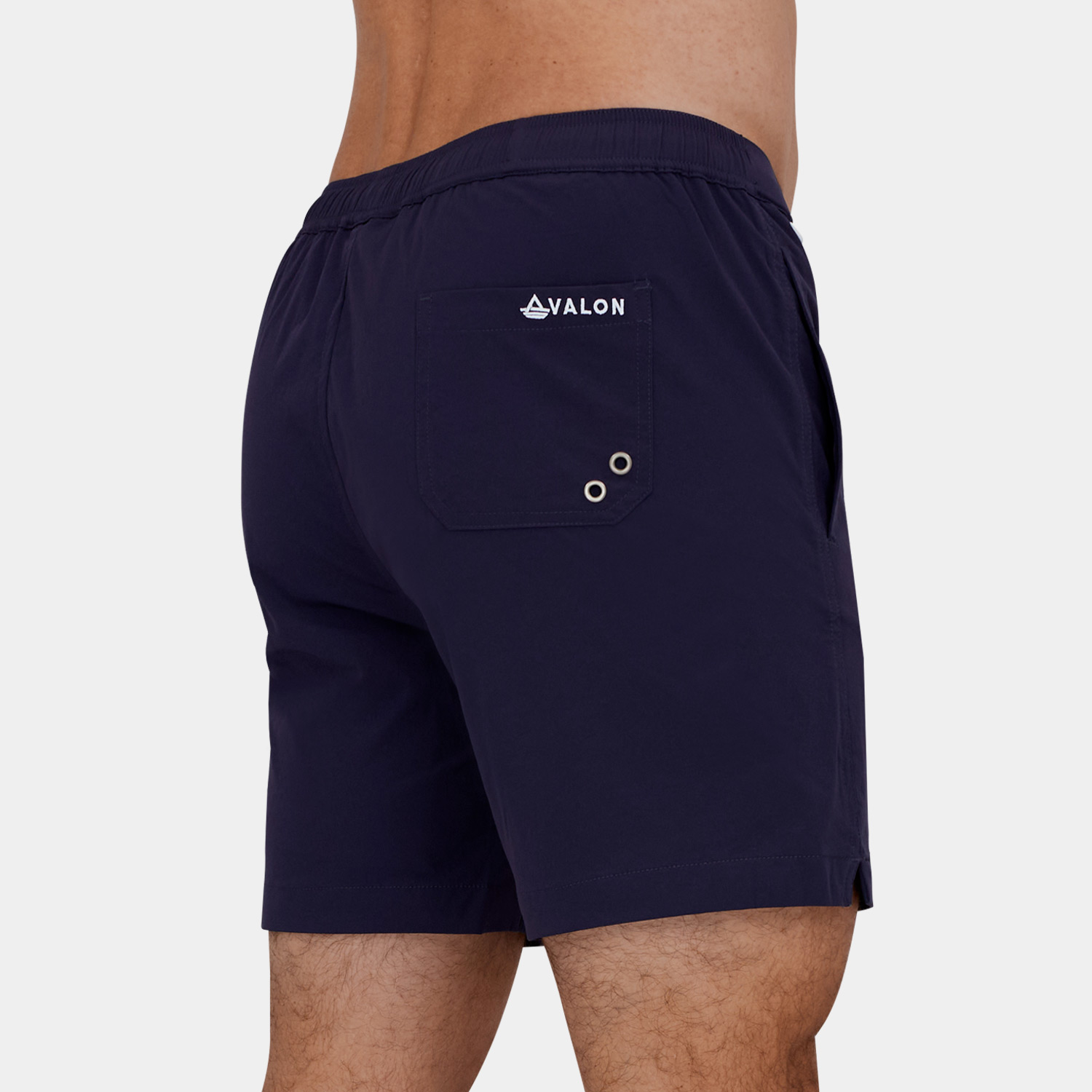 Swim Trunks with Compression Liner: Navy Blue - 05