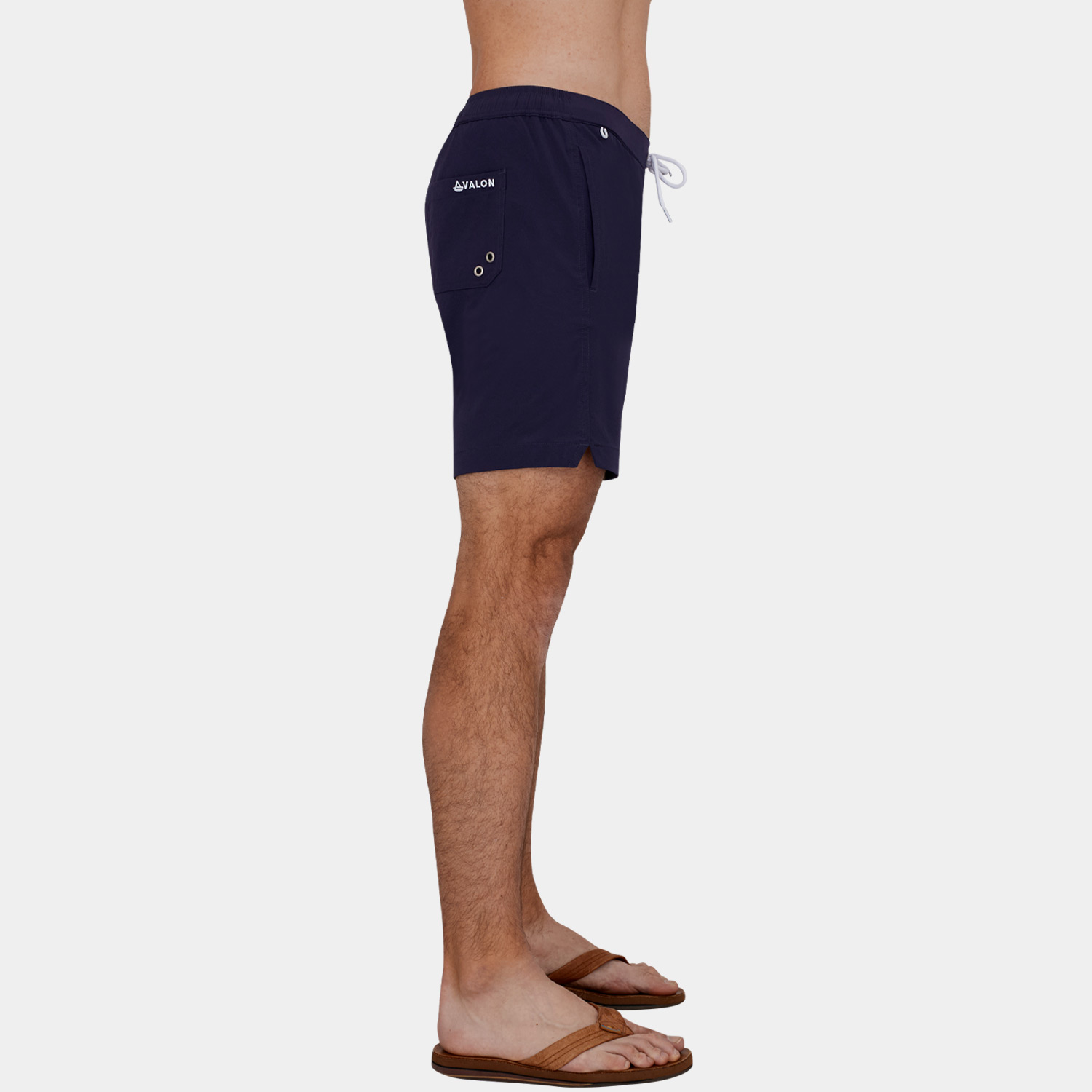 Swim Trunks with Compression Liner: Navy Blue - 06