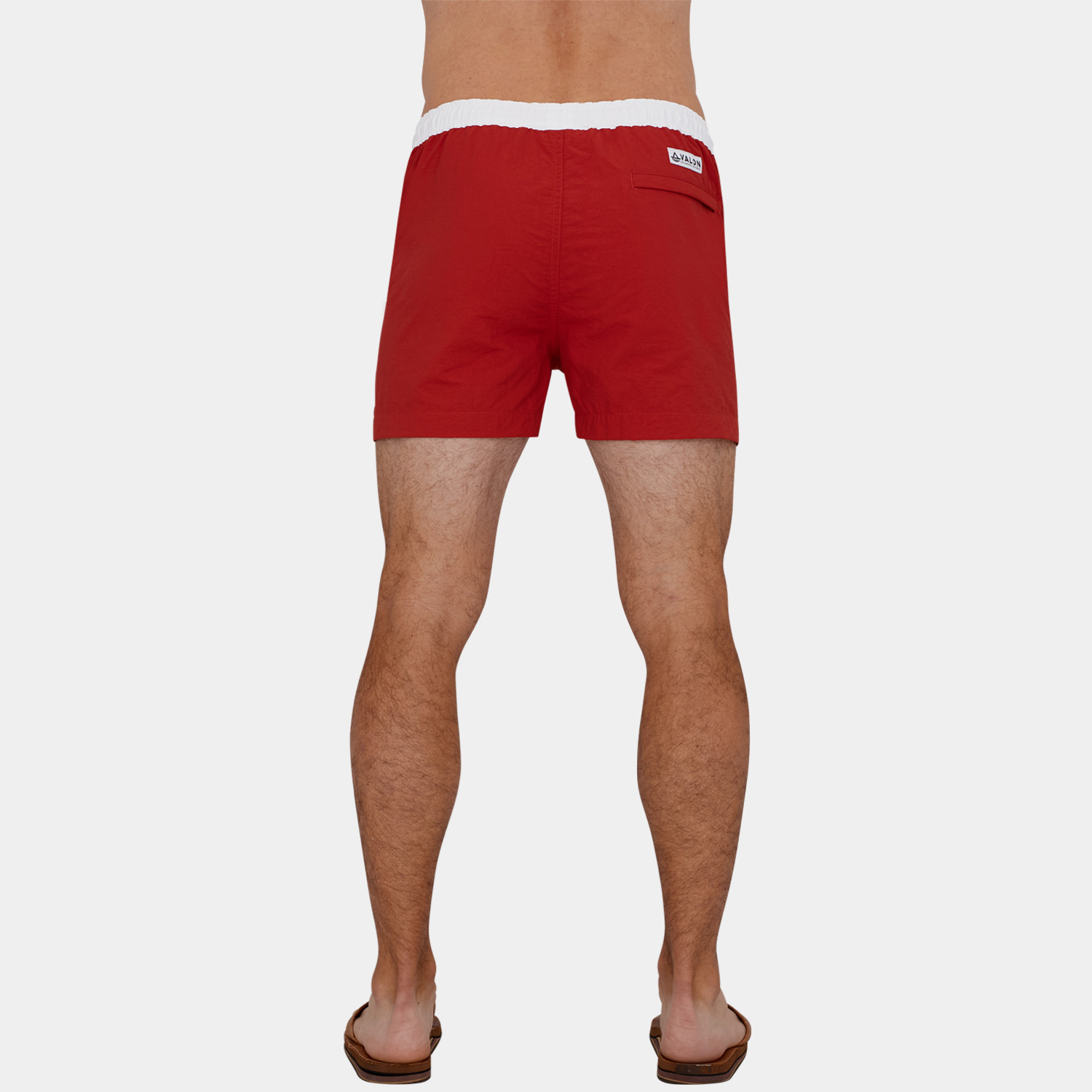 Mens Short Swim Trunks: Red - 04