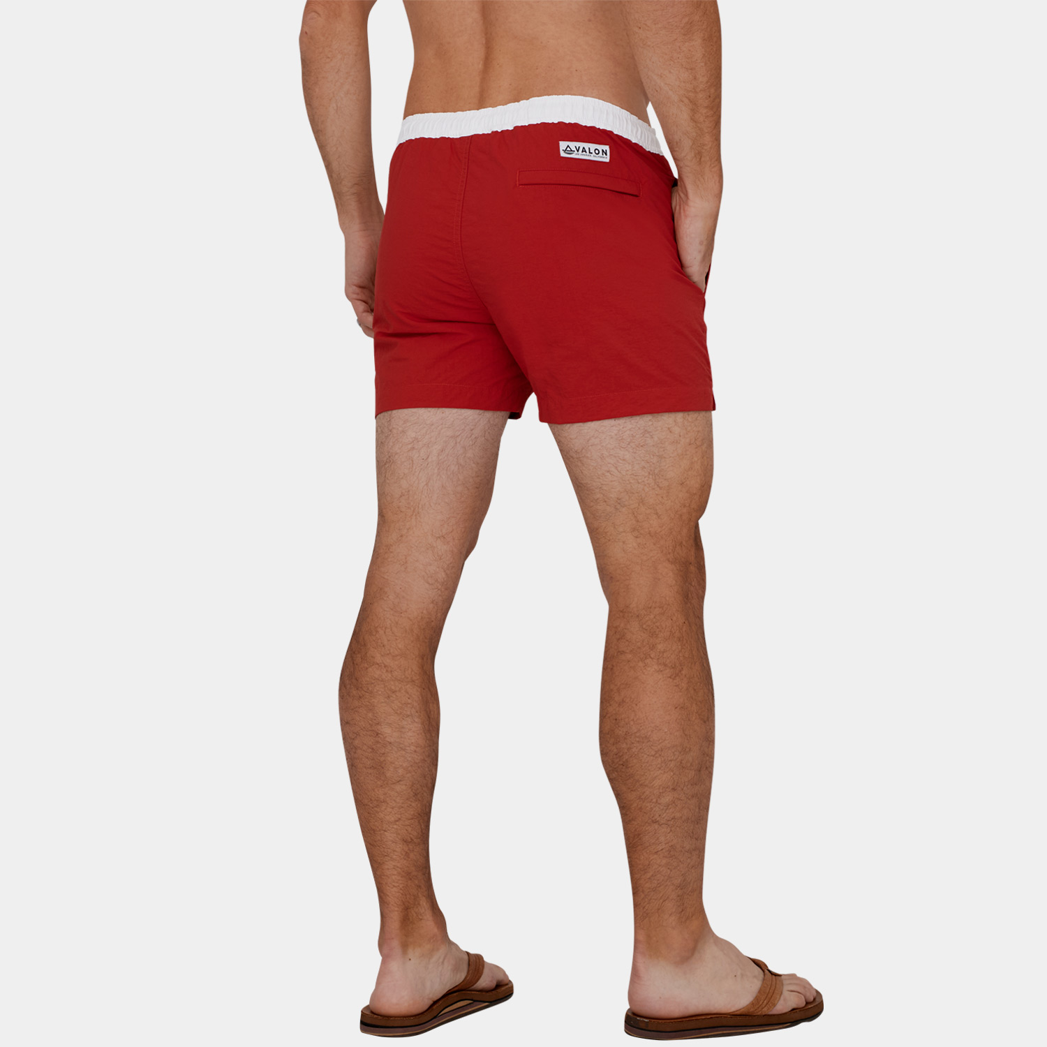 Mens Short Swim Trunks: Red - 06