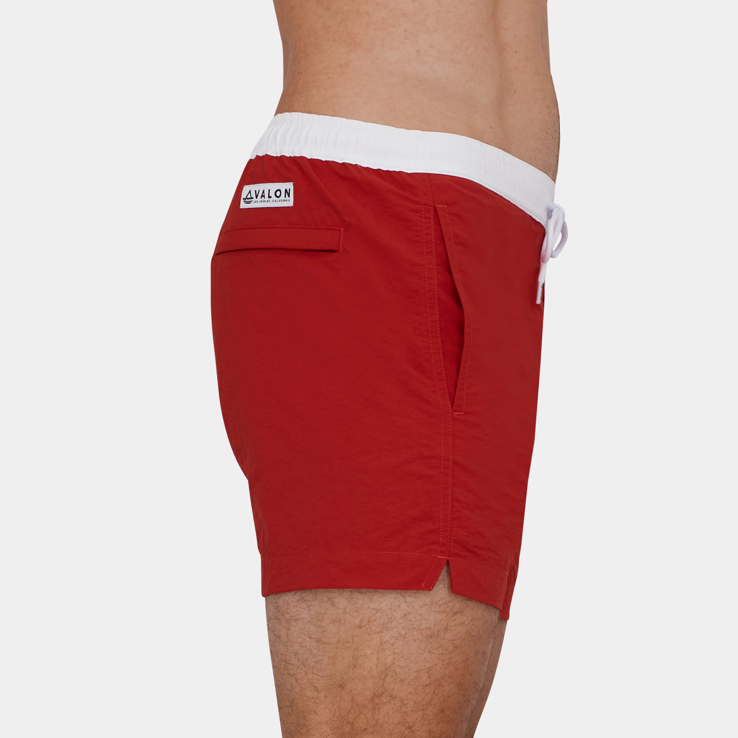 Mens Short Swim Trunks: Red - 07