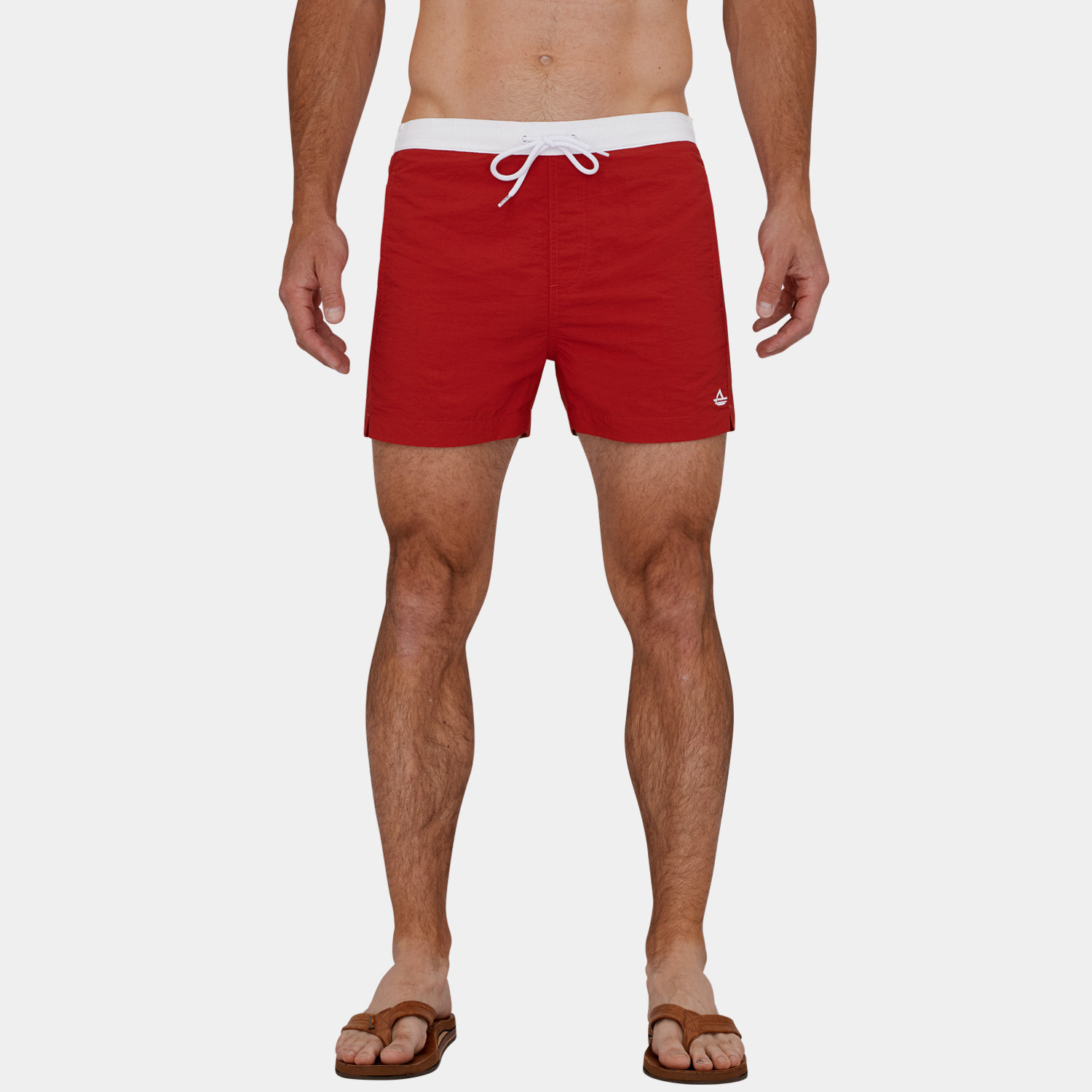 Mens Short Swim Trunks: Red - 08