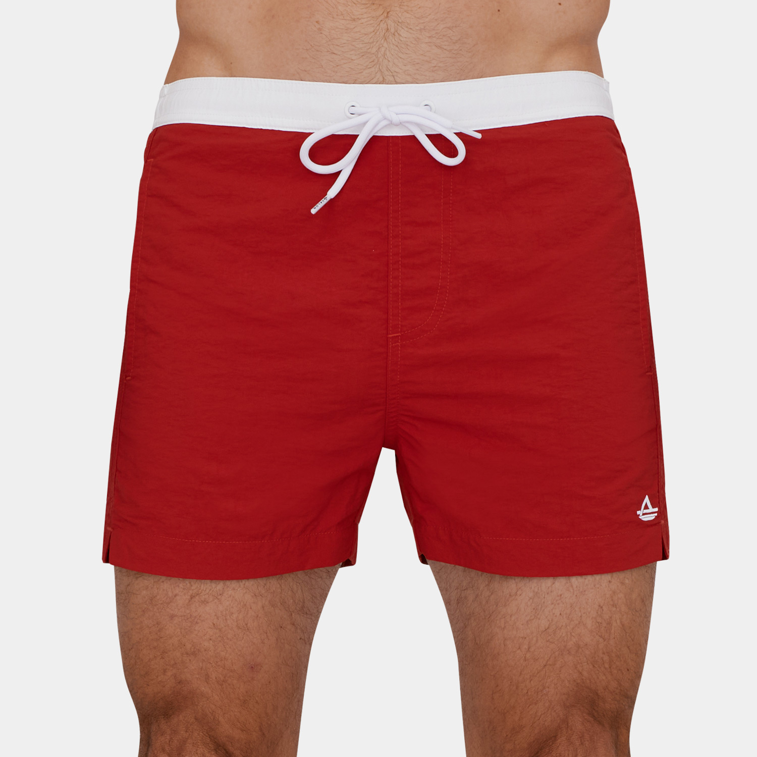 Mens Short Swim Trunks: Red